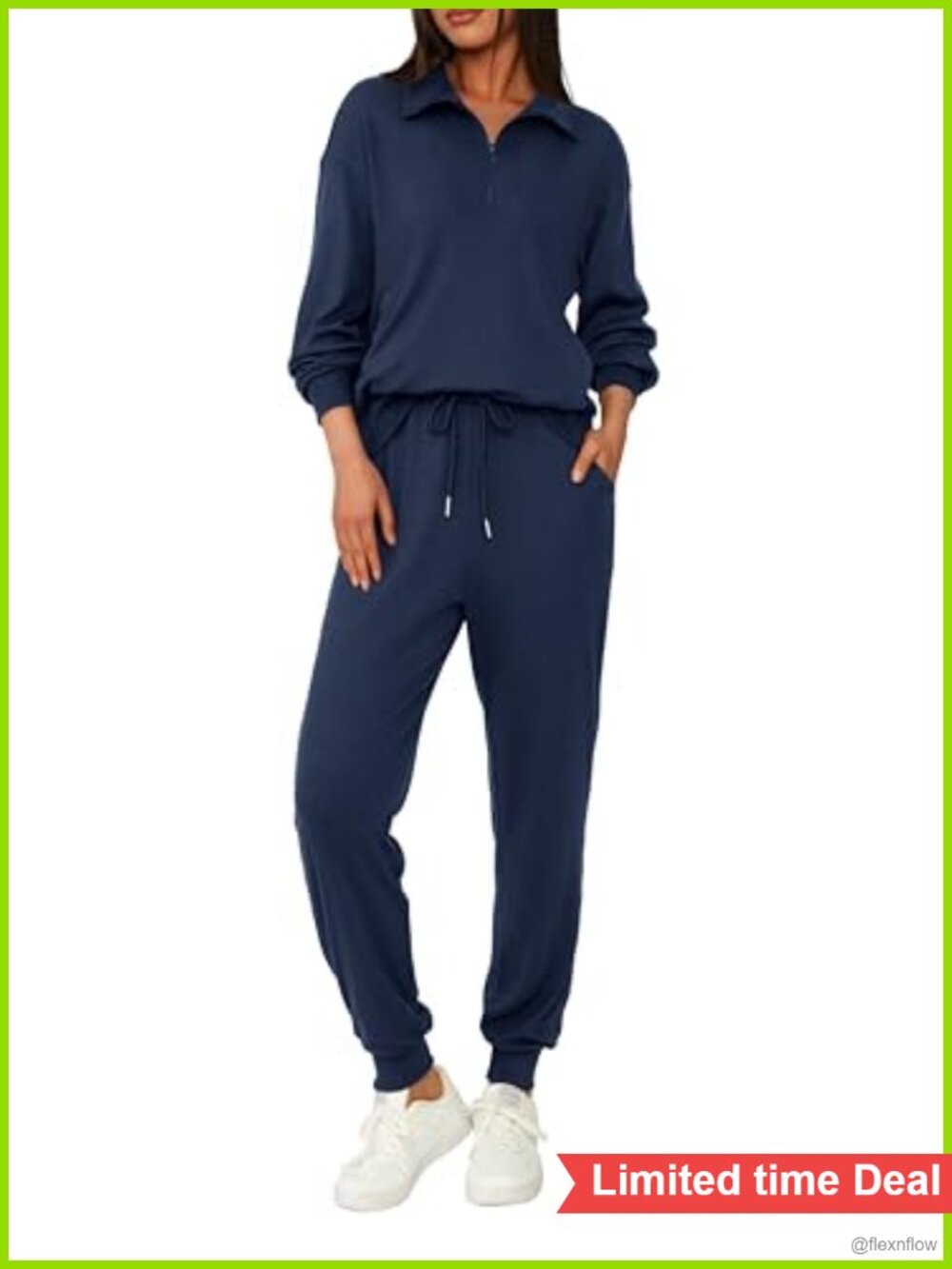 2 Piece Tracksuit Half Zip Sweatshirt Sweatpants Lounge Set